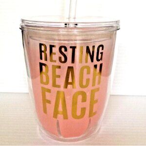 "Resting Beach Face" Beach Humor Tumbler